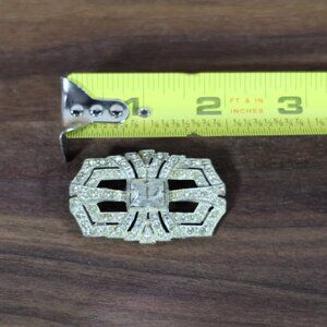Antique Victorian Art Deco Rhinestone Broach Pin